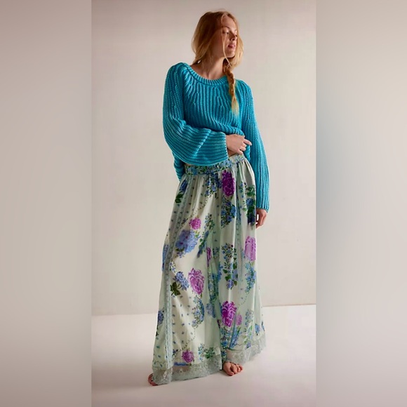 Free People Hey Lover Printed Sleep Pants – Sky Combo | NWT | Small | SOLD OUT - Picture 3 of 14